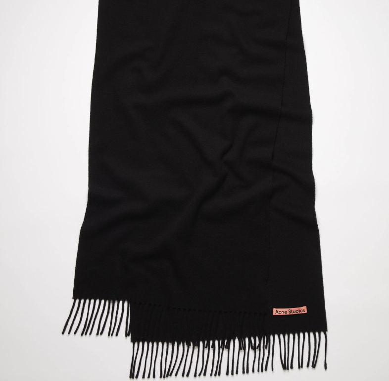 울 프린지 스카프 - 블랙 사진3