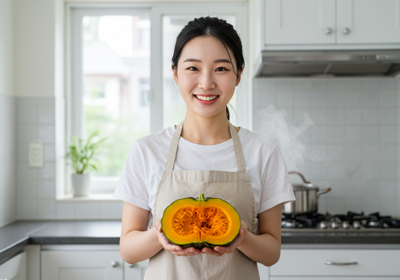 단호박 찜기 없이도 간단하게 찌는 방법 - 방법에 따른 식감 조절도 가능