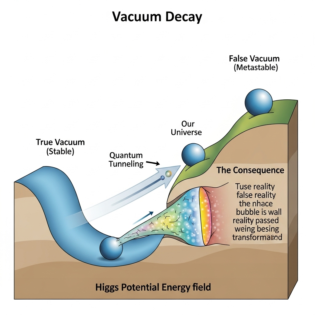 '언덕 위의 공' 비유를 사용하여 설명한 진공 붕괴의 개념