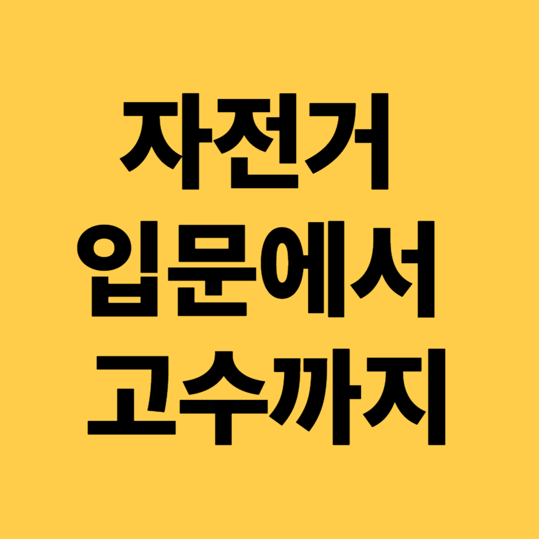 자전거 입문에서 고수까지