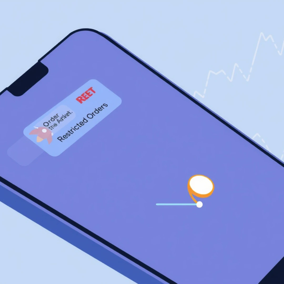 스마트폰에 시장가를 로켓으로 지정가를 선으로 표현