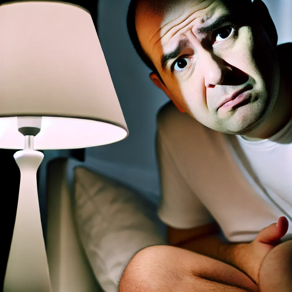 밤에 자다 깨어 침대 옆 램프를 켜는 사람, 밤에 자주 소변을 보는 모습을 표현한 당뇨 초기 증상