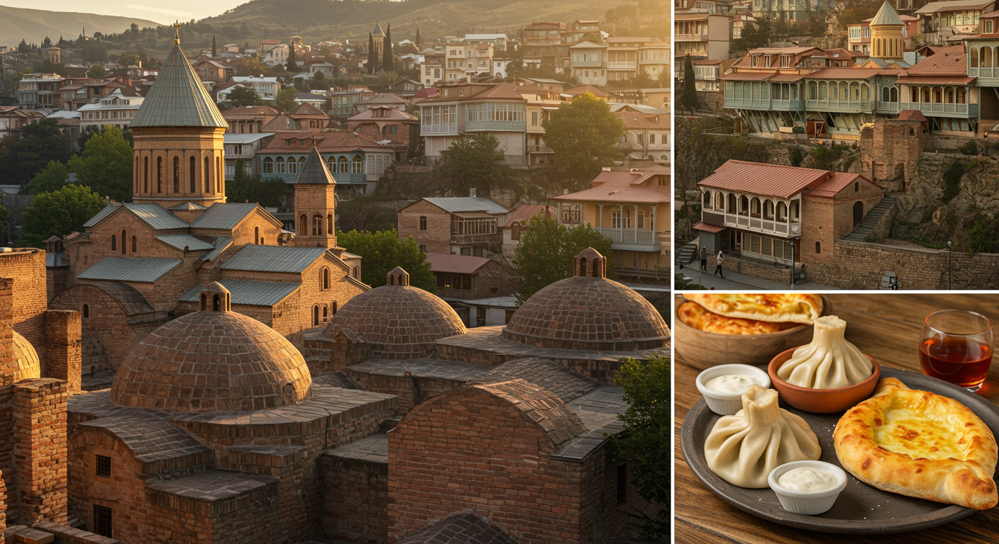 구시가지 가옥들과 전통음식