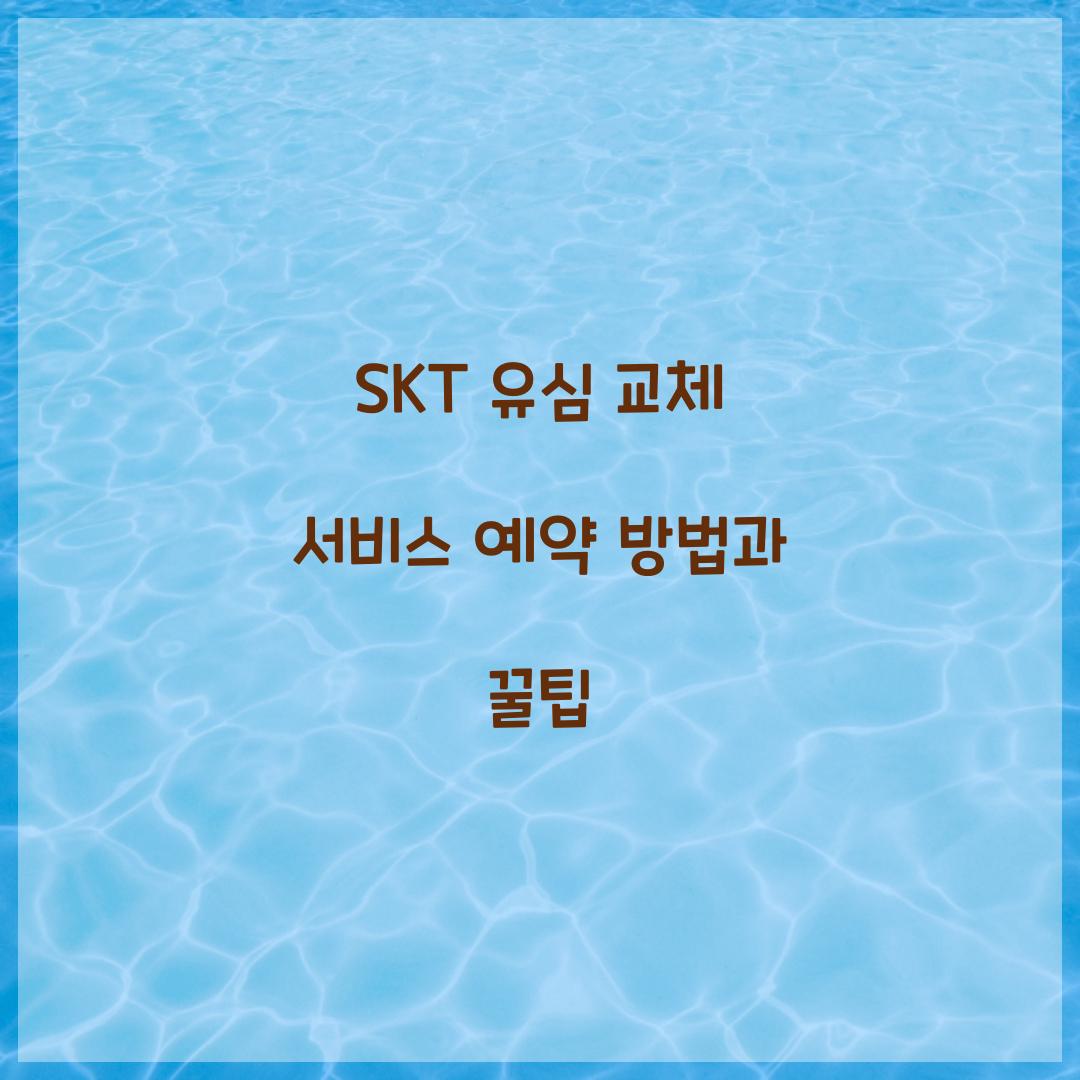 SKT 유심 교체 서비스 예약