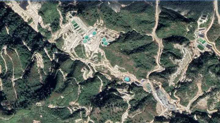 미얀마 카친주 판와 마을 희토류 광산 @Google Earth