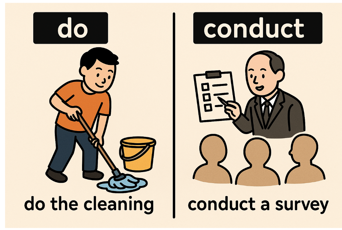 do vs conduct 단어 비교 설명
