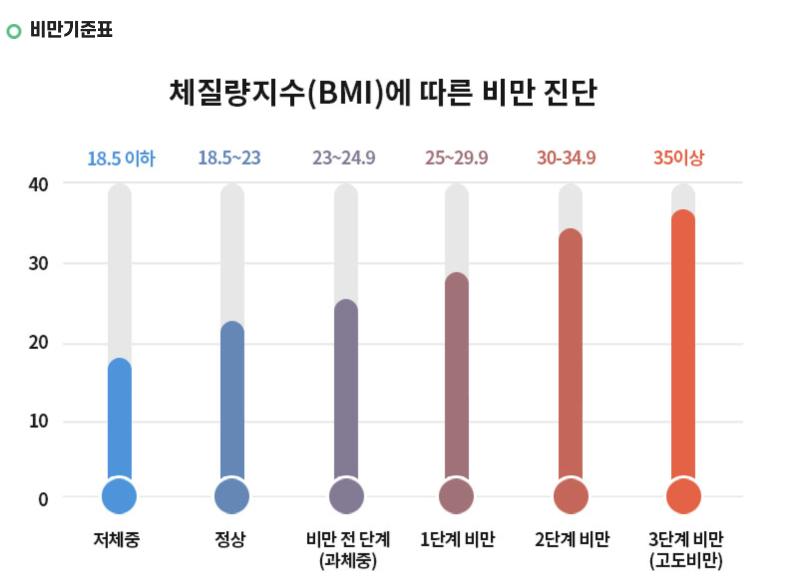 BMI 수치별로 보는 건강 상태