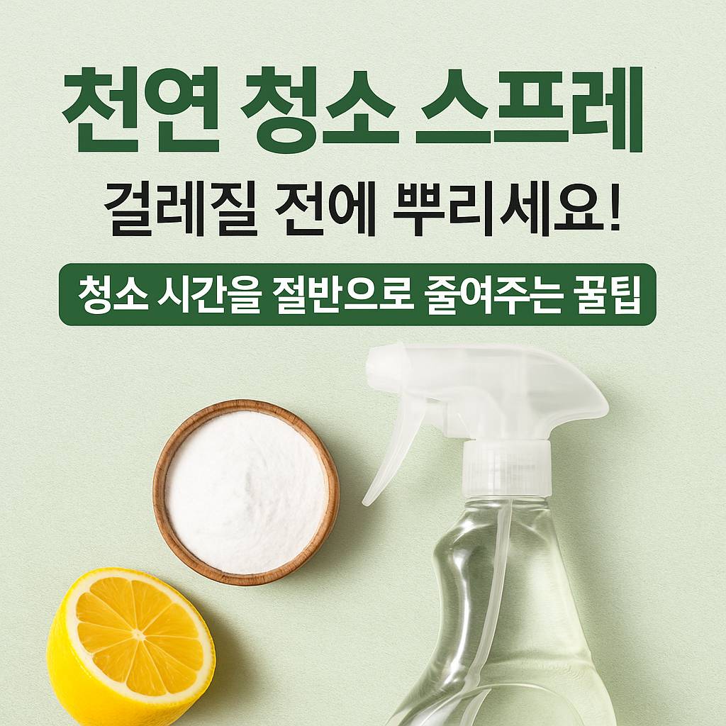 청소 시간을 절반으로 줄여주는 천연 청소 스프레이