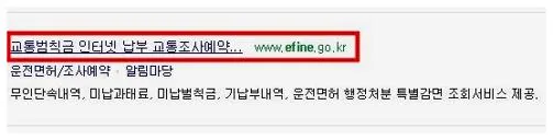 교통범칙금 납부