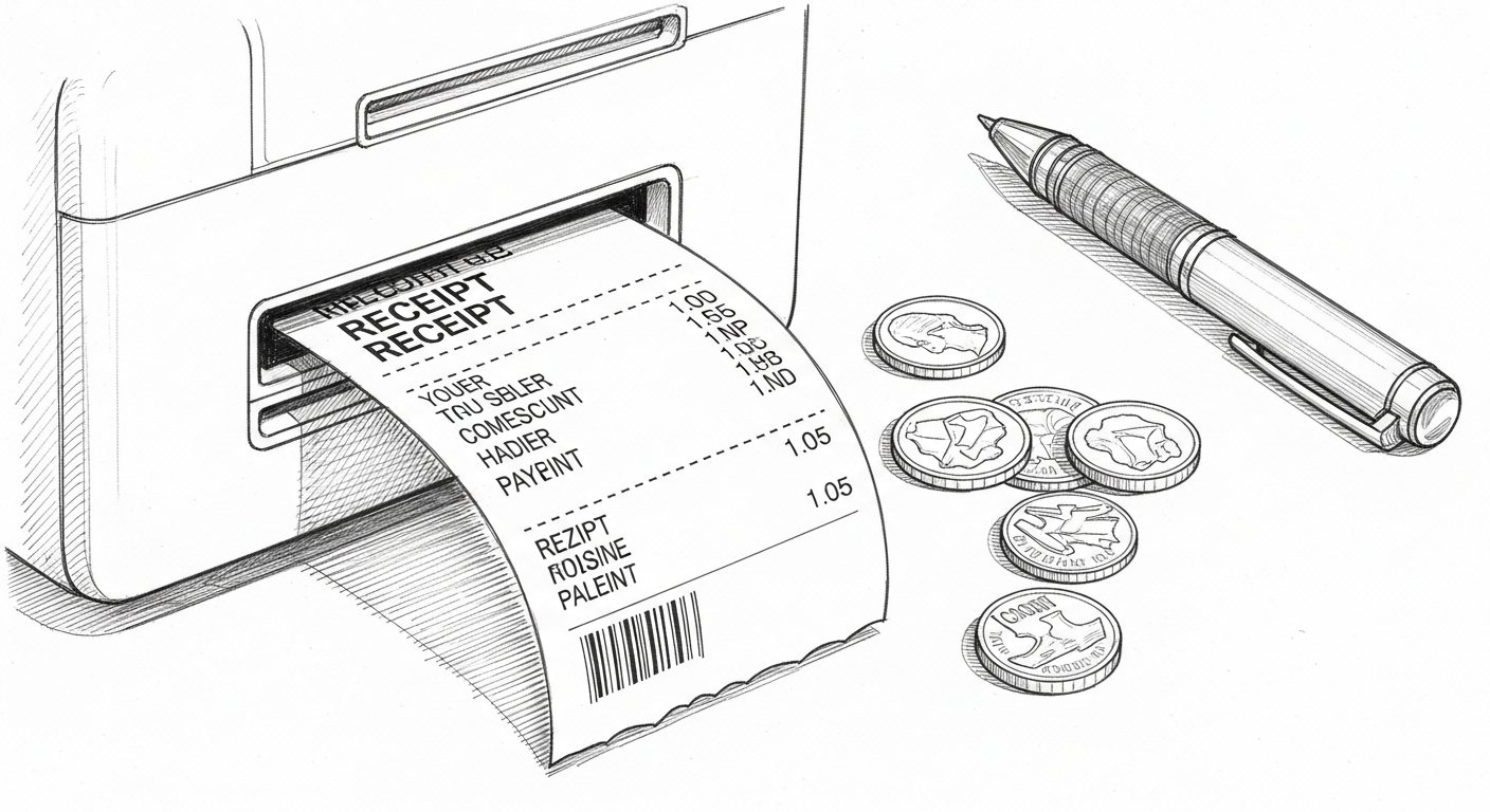 영수증과 잔돈 마무리