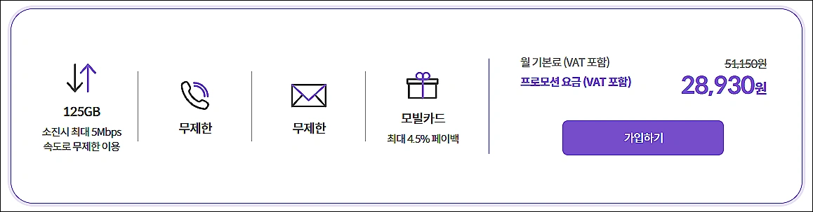 알뜰폰-KG모바일-요금제