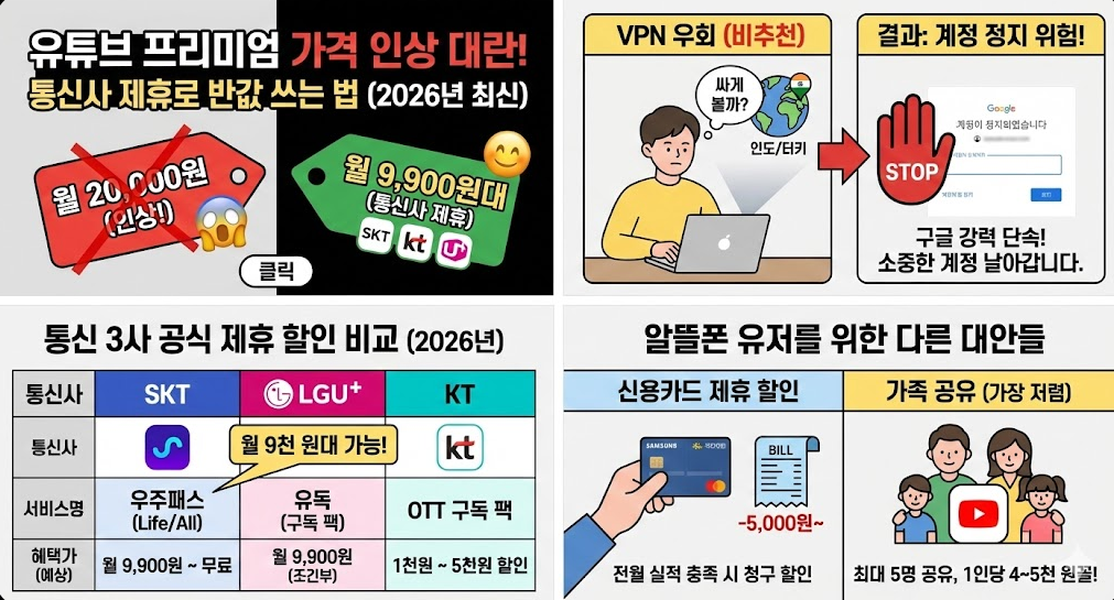 유튜브 프리미엄 가격 인상 할인