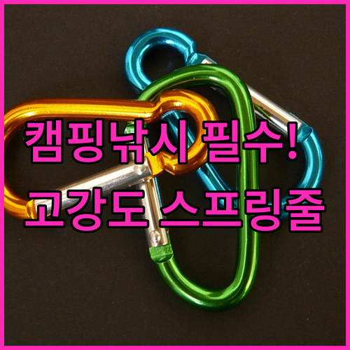 캠핑 낚시용 고강도 카라비너 스프링줄..