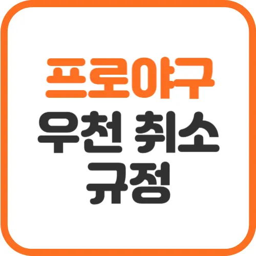 야구 우천 취소 규정