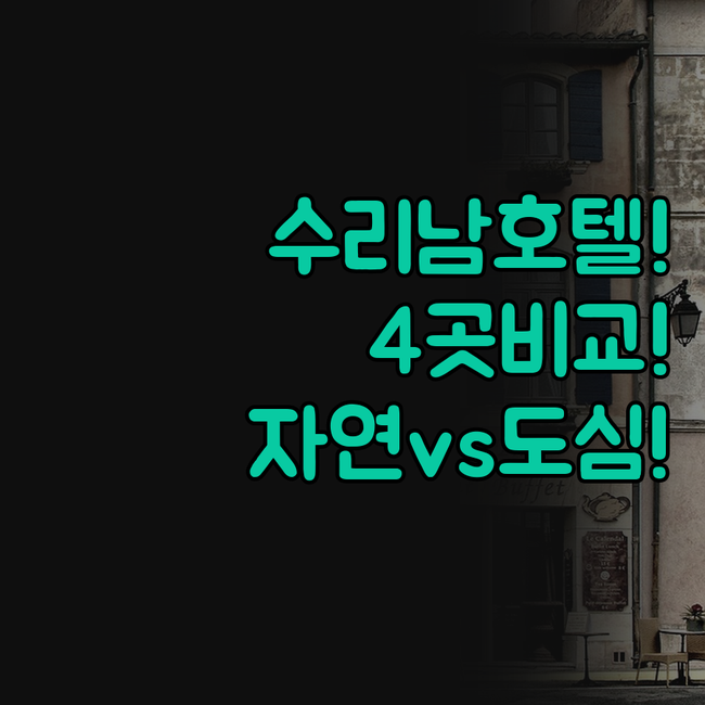수리남 호텔 추천 4곳 자연휴양 도심..