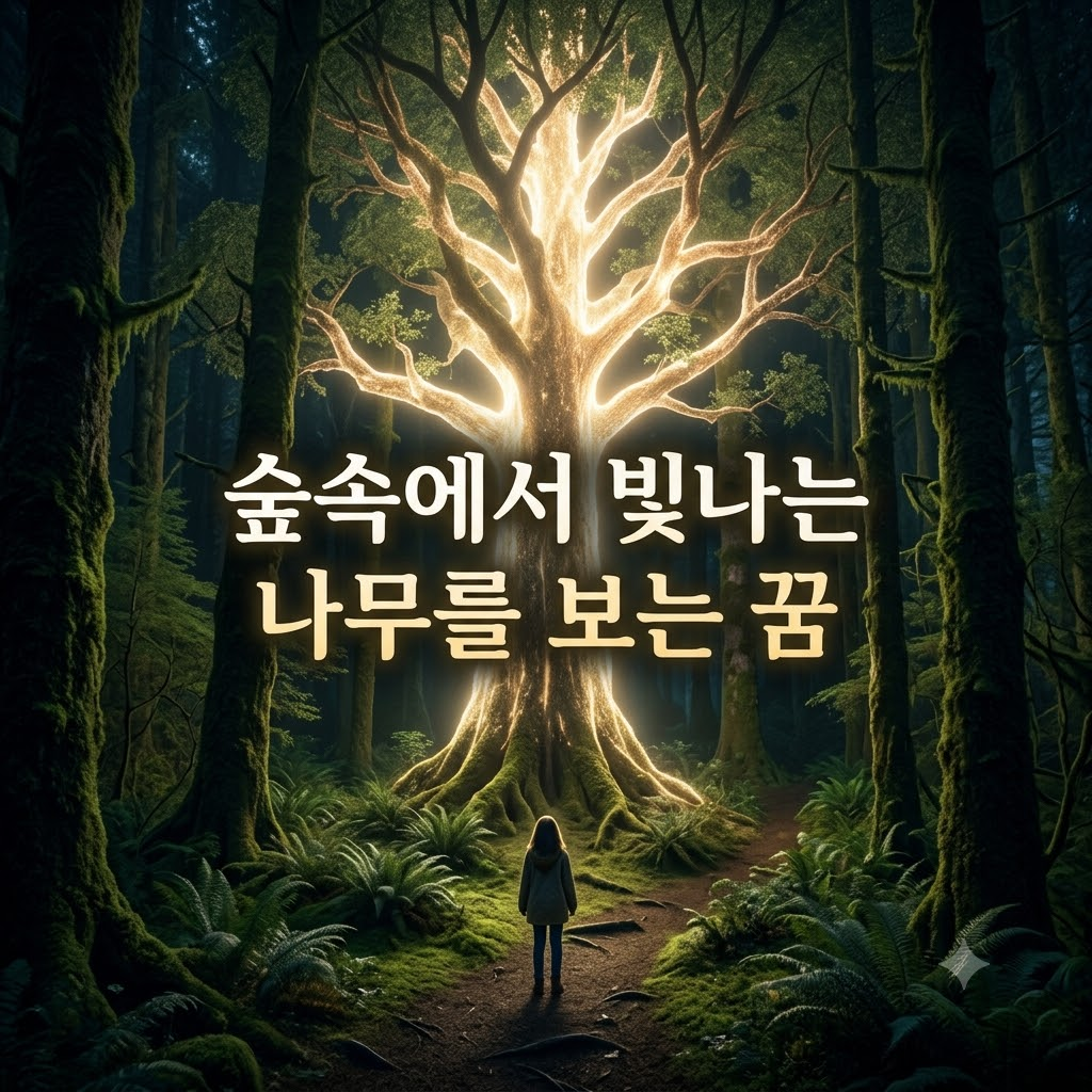 숲속에서 빛나는 나무 꿈