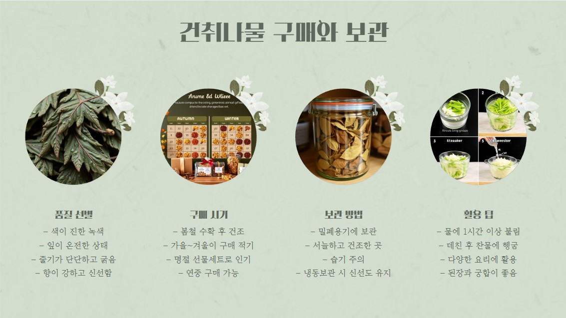 건취나물 구매와 보관