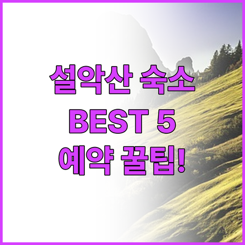 설악산 여행 숙소 5곳 특징 정리와 ..
