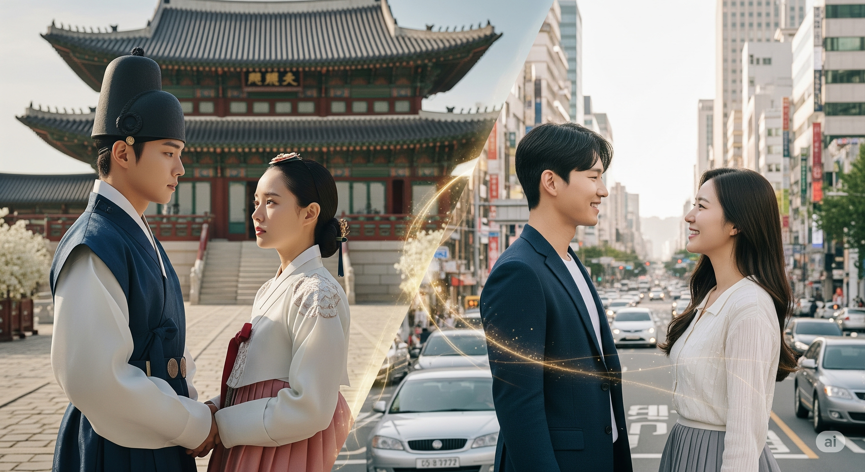 An image symbolizing the fated love of two lovers connected through past and present lives