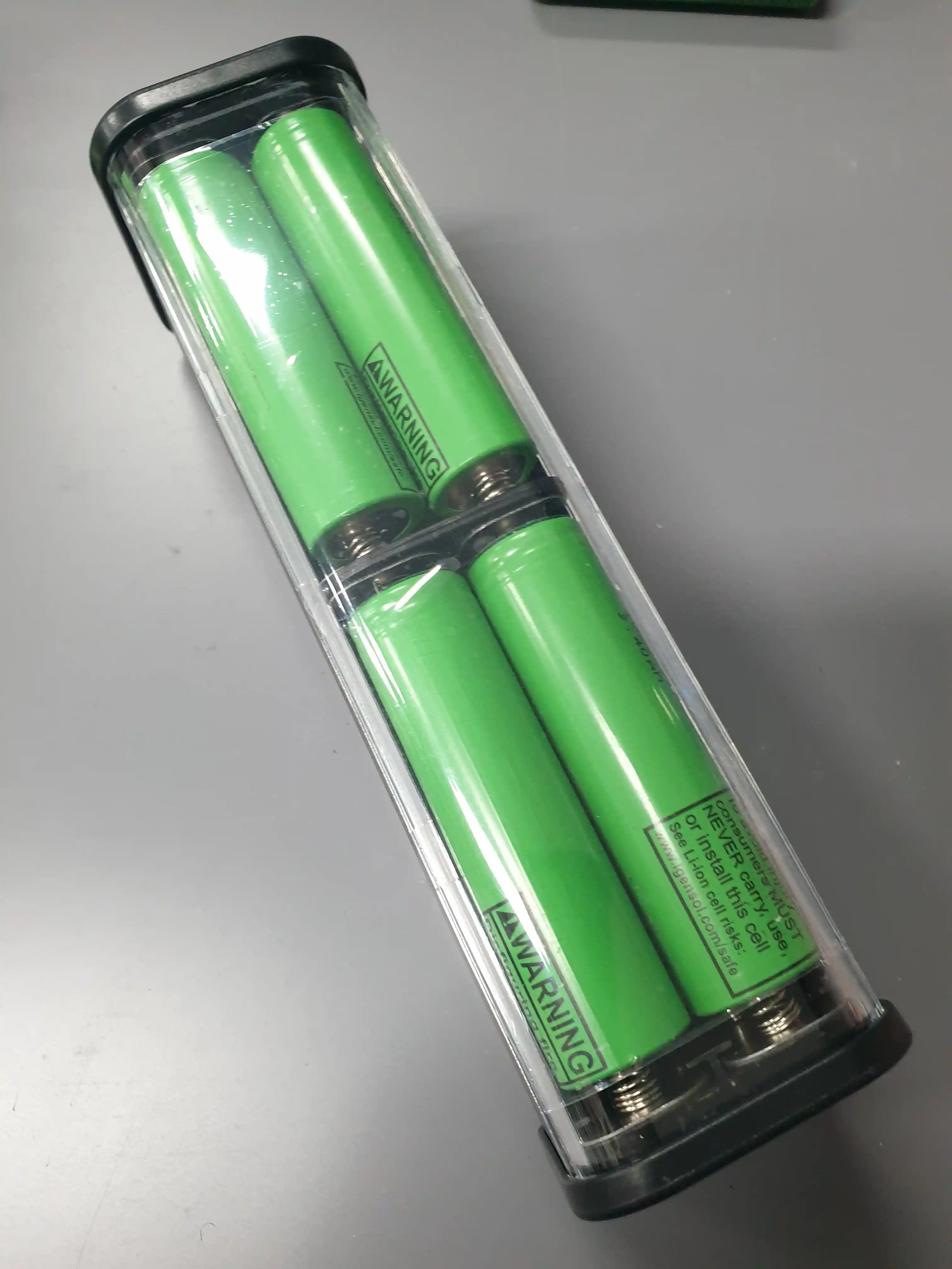 18650 배터리 결합 후, 보조 배터리 키트 하단 모습