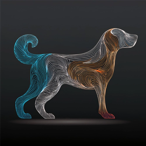 움직이는 강아지 추상화