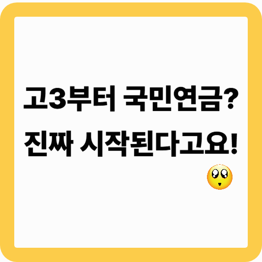 고3 국민연금 자동가입