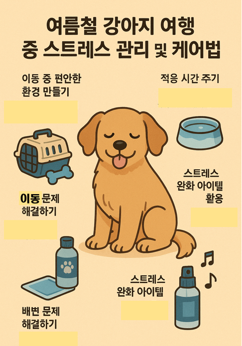 여름철 강아지 여행 준비 이미지