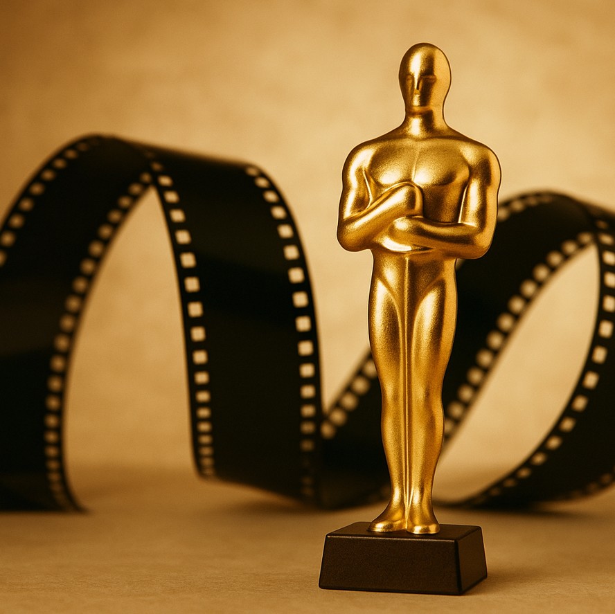 영화 필름과 트로피 형상