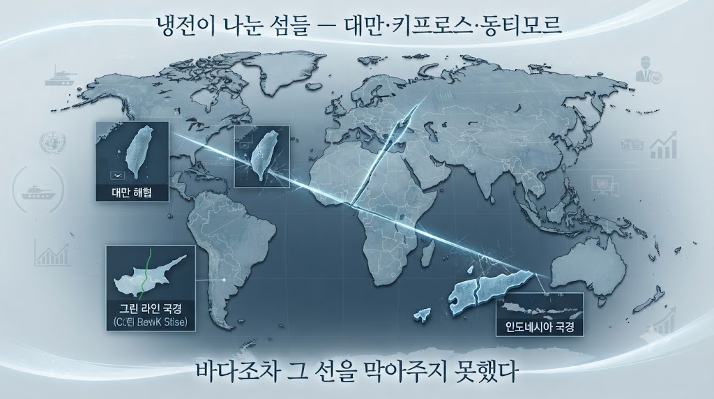 '선을 긋는 사람들' 열 번째 이야기입니다. 이번 편은 스스로 선을 그은 사람들이 아니라, 강대국들의 냉전 논리에 의해 바다 건너 섬까지 그어진 분단의 선을 막아내지 못한 세 섬, 대만·키프로스·동티모르의 비극적 역사를 들여다봅니다.