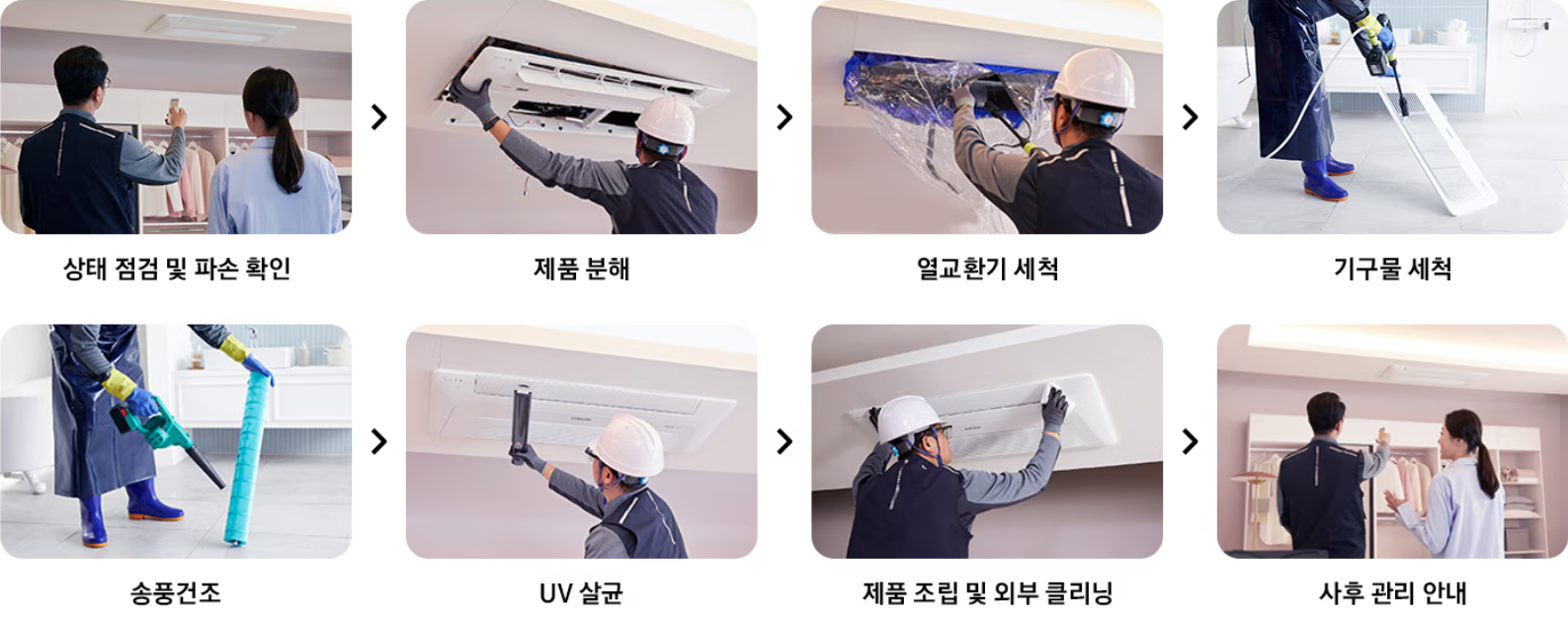 삼성 에어컨 분해 청소 진행 과정