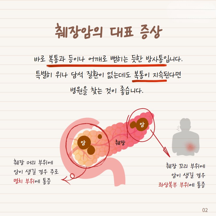 췌장암 의심 증상 여섯가지 발생원인 초기 의심 증상 검사방법 예방법