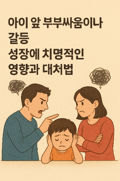 제목과 함께 부부가 갈등이 있는 모습의 사진
