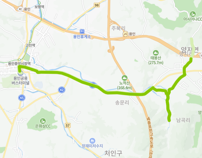 용인-84-1번-버스-노선-지도