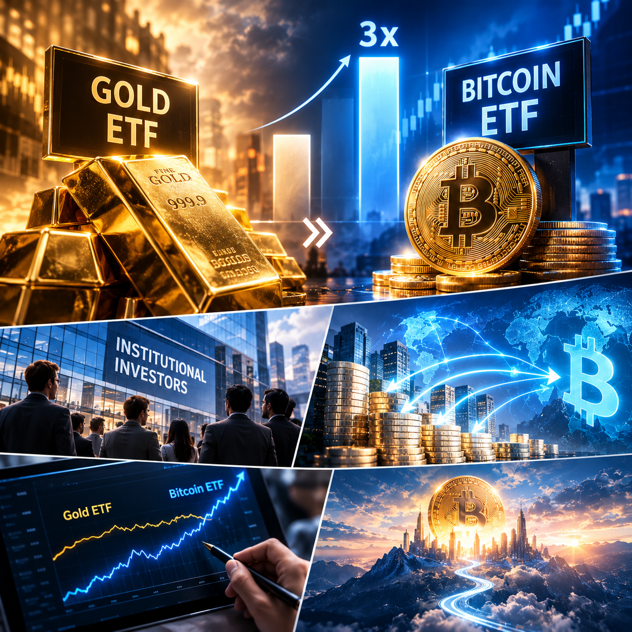 비트코인 ETF, 금 ETF 추월할까? (세대교체, 기관자금, 가격전망)