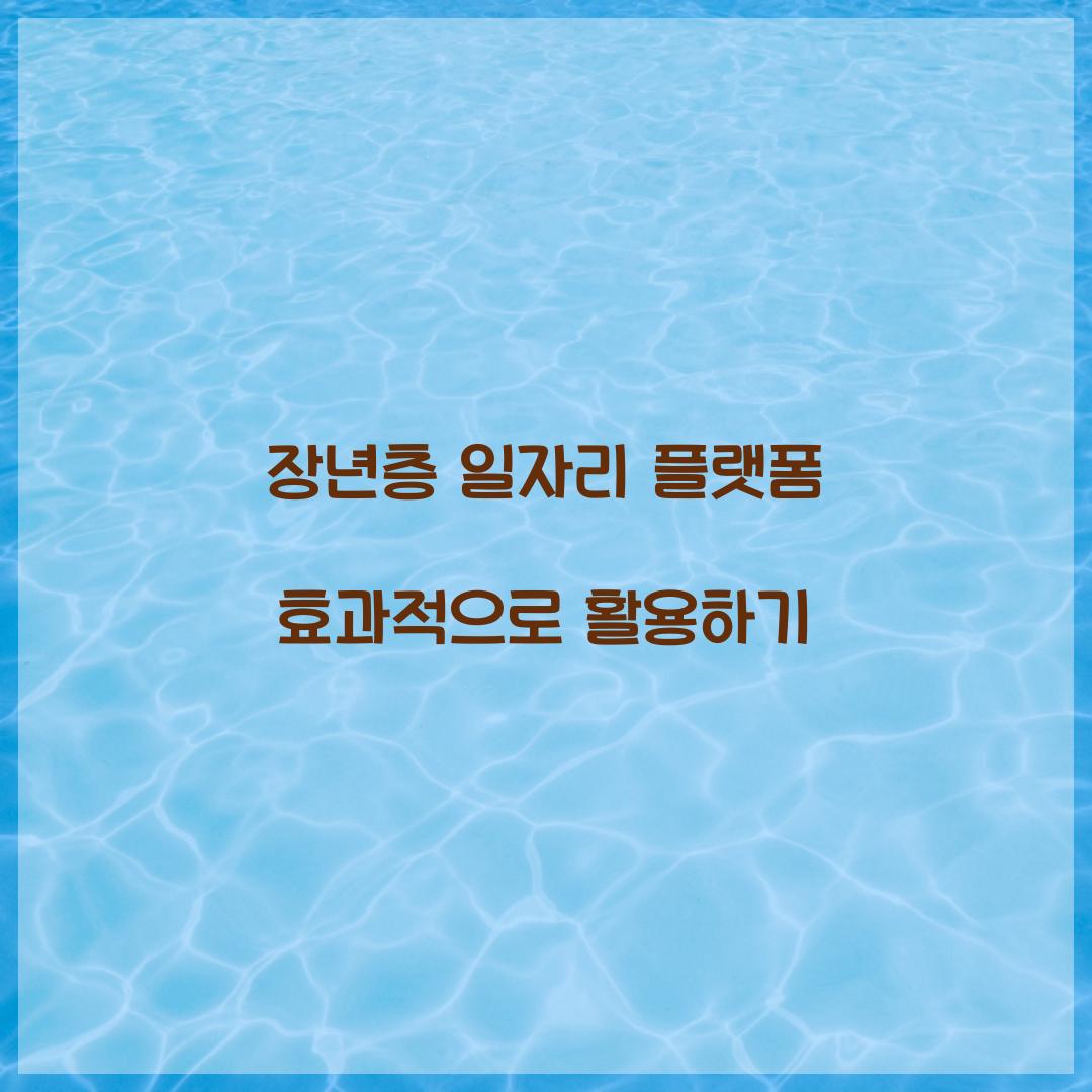 장년층 일자리 플랫폼
