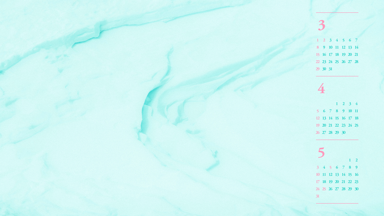 10 심플민트 B - 2026년4월 달력배경화면