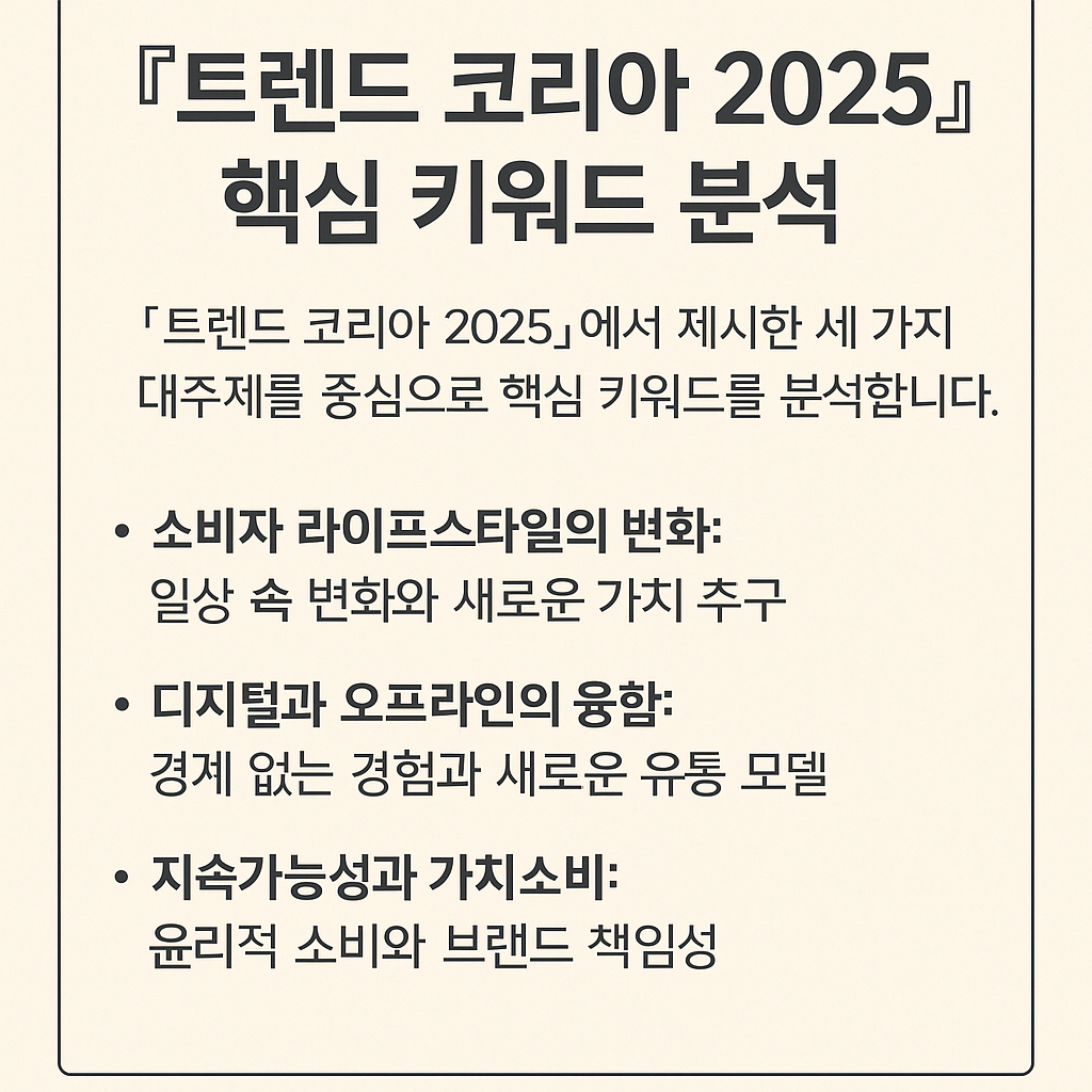 [트렌드 코리아25] 핵심키워드 분석