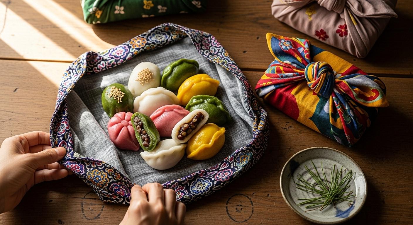 송편 포장 보자기