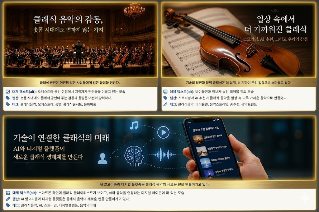 대형 공연장에서 지휘자와 오케스트라 단원들이 클래식 공연을 진행하는 장면