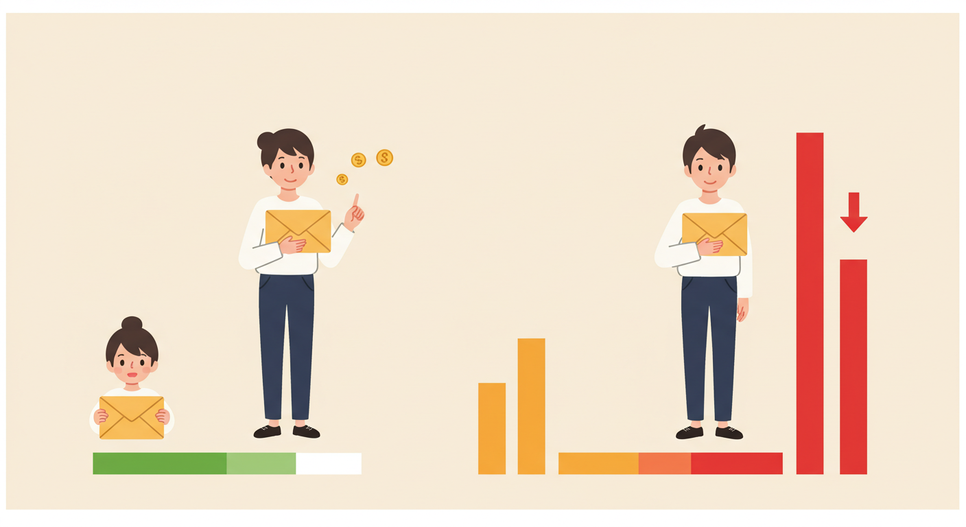 소득 초과에 따라 단계적으로 달라지는 차감 이미징