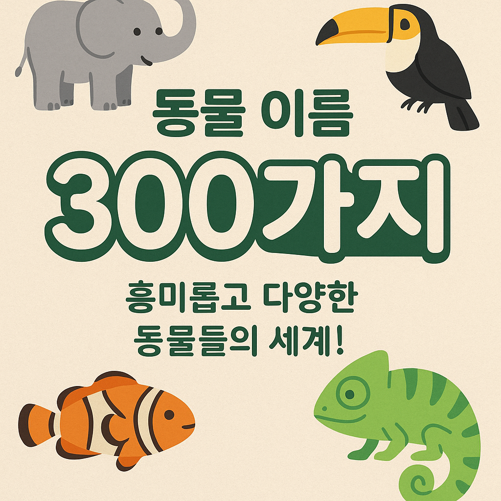 동물 이름 300가지