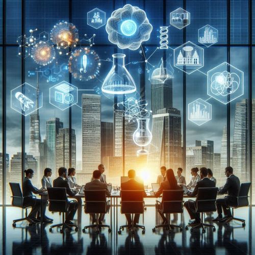 기업 R & D 팀에서 일하는 연구기획평가사 이미지