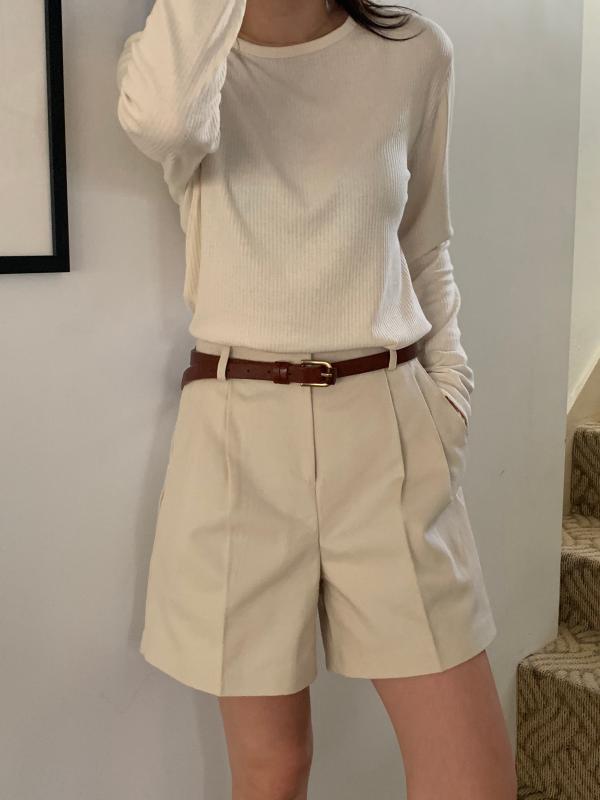 코튼 핀턱 반바지 5부바지 밀러 하프 팬츠 (4color)