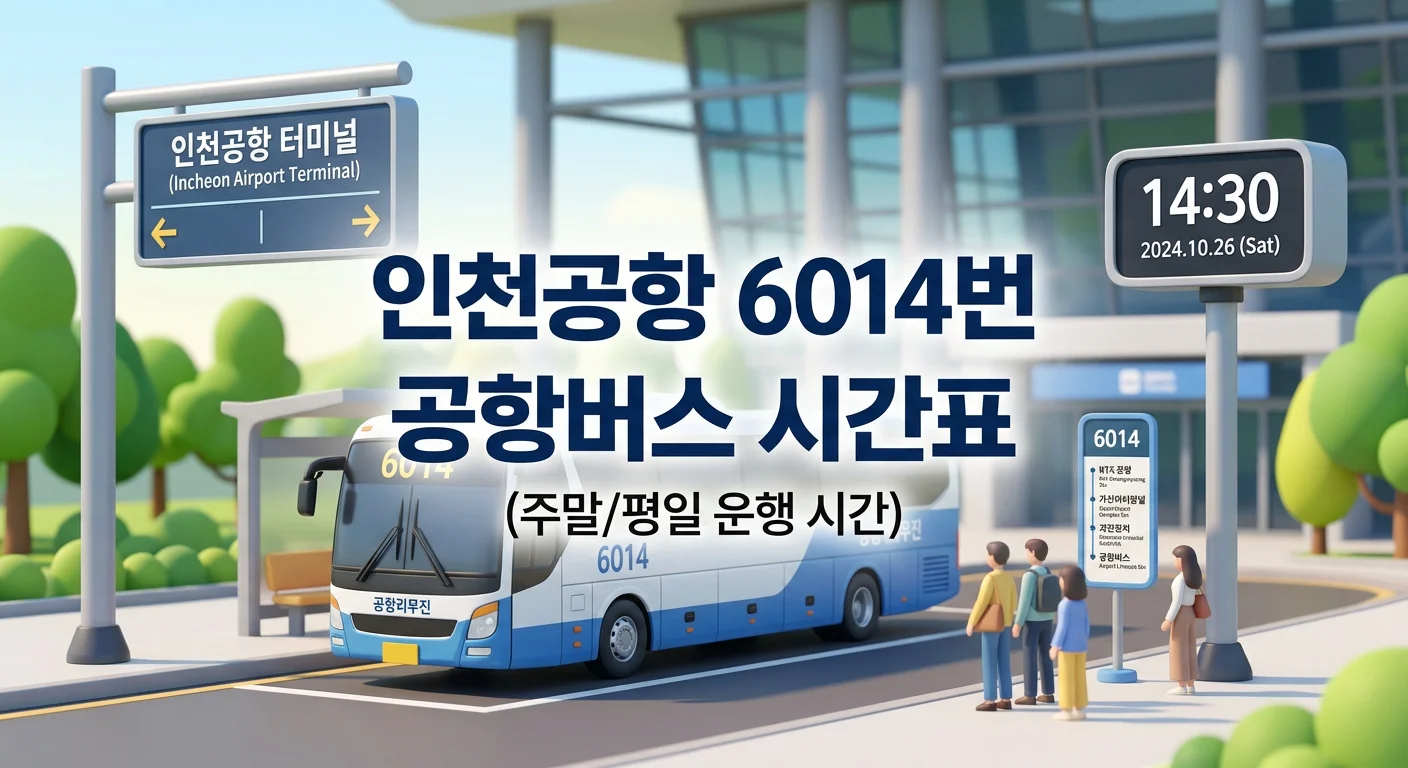 인천공항 6014번 공항버스 시간표와 요금 (강서&middot;화곡&middot;광명 방면)