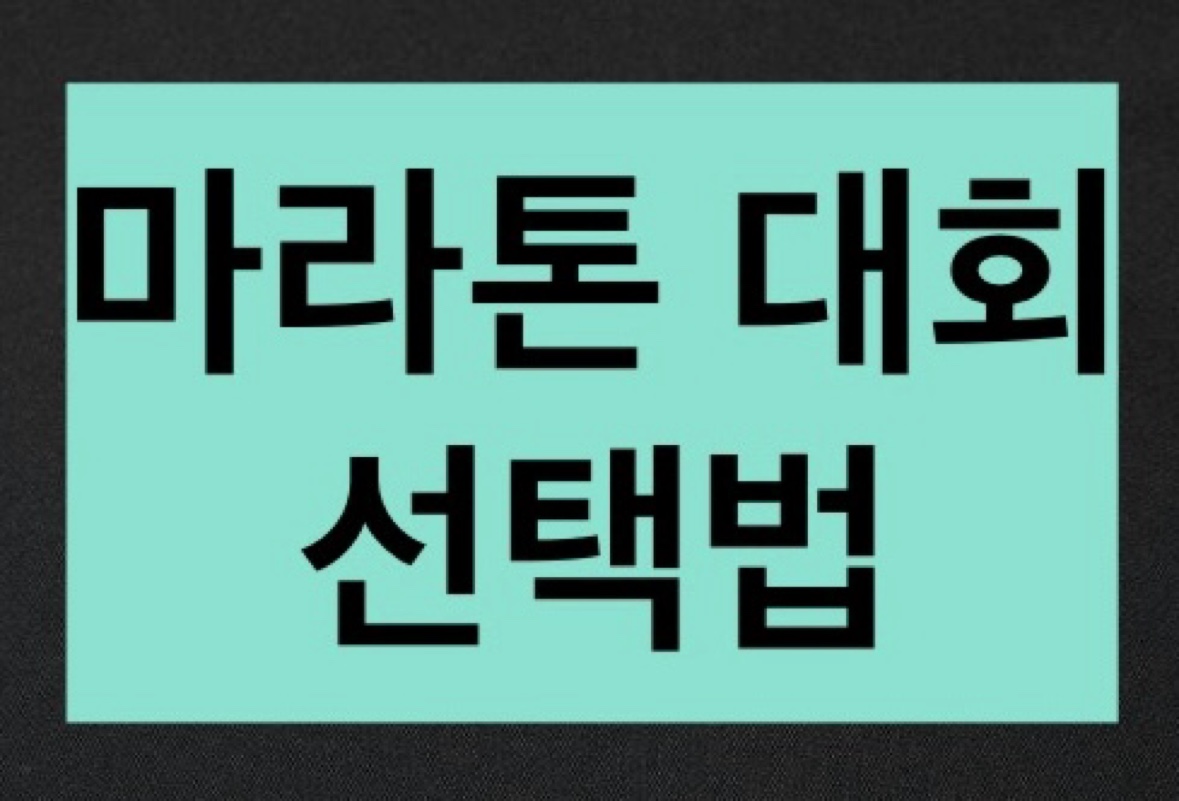 신생 마라톤 대회에 나갔다가 실패한 경험을 바탕으로 대회 선택 기준을 설명하는 이미지