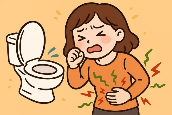 체온 측정하며 열 확인하는 장면