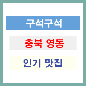 충북 영동 인기 맛집 업소