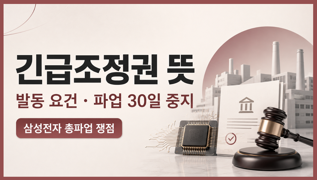 긴급조정권 뜻 쉽게 정리·발동 요건