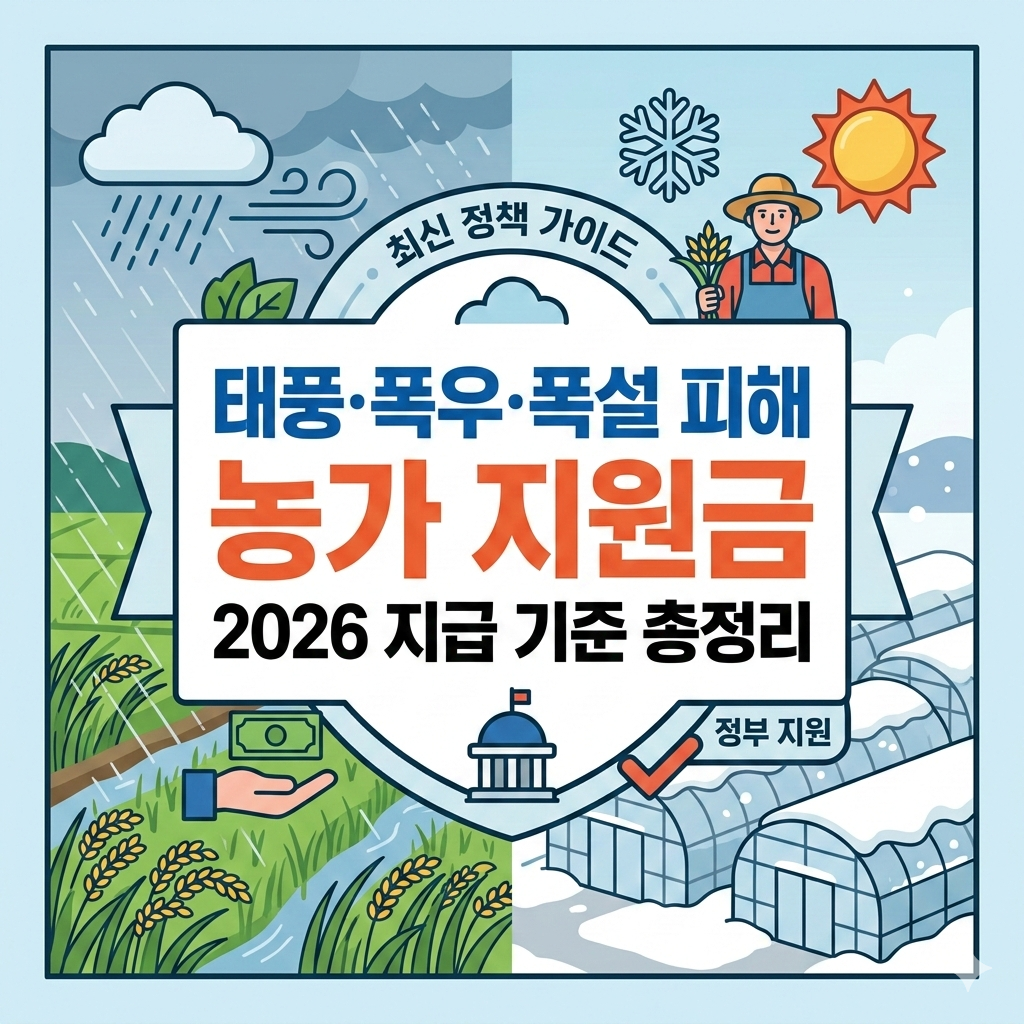 태풍 농가 지원금 2026 지급 기준과 폭우 폭설 피해 대책