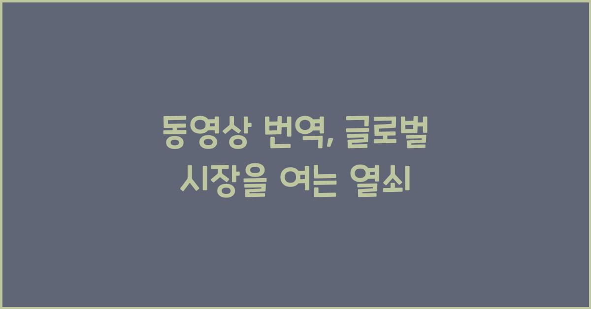 동영상 번역